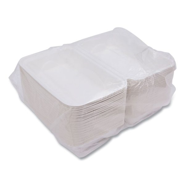 Vanguard Renewable And Compostable Sugarcane Clamshells, 1-Compartment, 9 X 6 X 3, White, 250/carton - Image 7