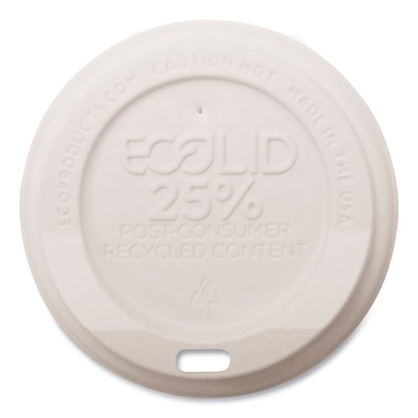 Ecolid 25% Recycled Content Hot Cup Lid, White, Fits 8 Oz Hot Cups, 100/pack, 10 Packs/carton