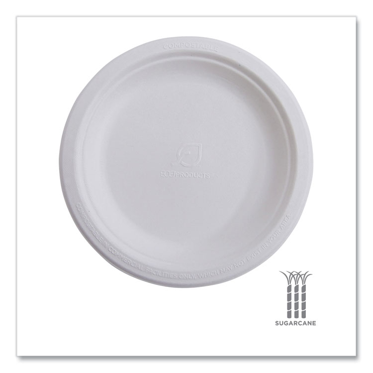Renewable Sugarcane Plates, 10" dia, Natural White, 500/Carton - Image 8