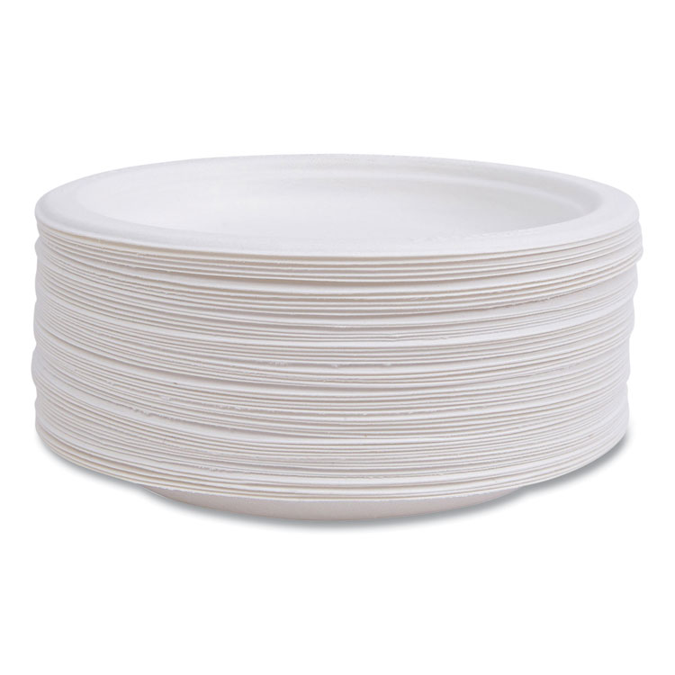Renewable Sugarcane Plates, 6" dia, Natural White, 1,000/Carton - Image 8