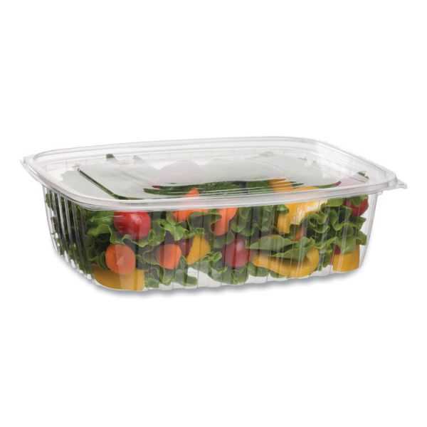 Renewable and Compostable Rectangular Deli Containers, 48 oz, 8 x 6 x 2, Clear, Plastic, 50/Pack, 4 Packs/Carton - Image 2
