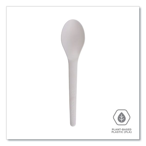 Plantware Compostable Cutlery, Spoon, 6", White, 1,000/Carton - Image 4