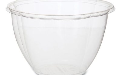 Salad Bowls, 48 oz, 6.69″ Diameter x 4.38″h, Clear, Plastic, 300/Carton