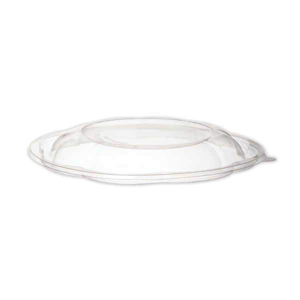 Renewable and Compostable Lids for 24, 32 and 48 oz Salad Bowls, Clear, Plastic, 300/Carton