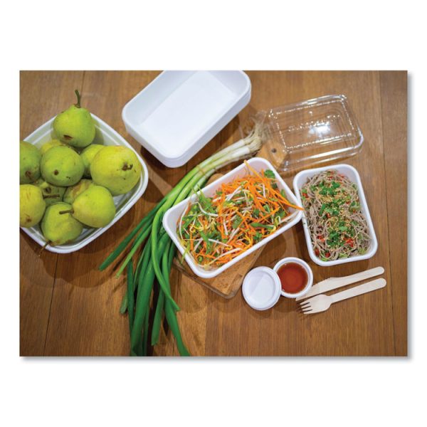 WorldView 100% Recycled Content Lid, 7.5 x 5 x 1.6, Clear, Plastic, 400/Carton - Image 3