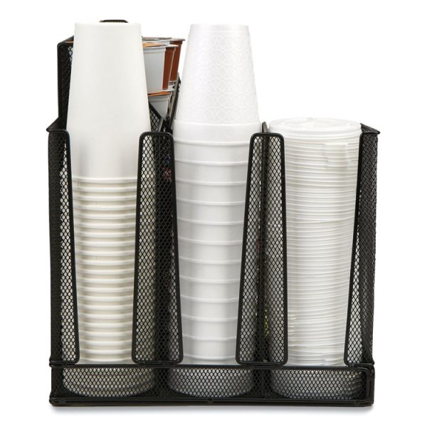 Network Collection 14-Compartment Coffee Cup and Condiment Countertop Organizer, 11.61 x 23.9 x 12.76, Black - Image 8