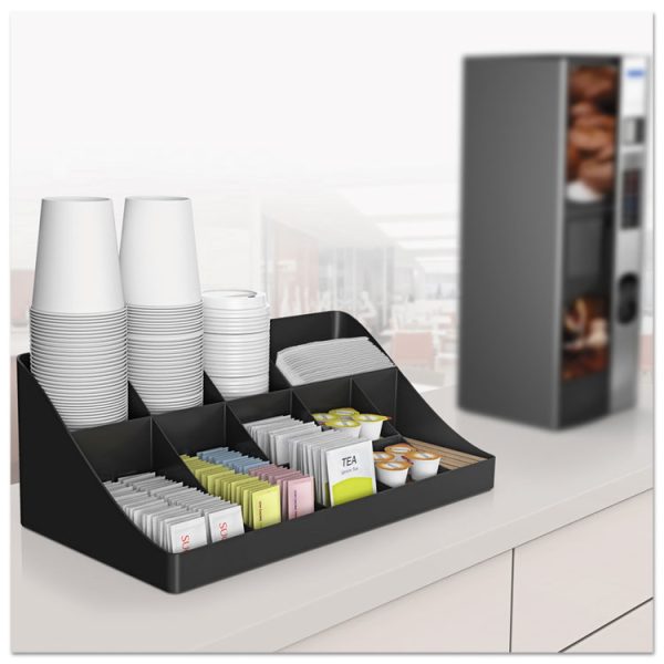 11-Compartment Coffee Condiment Organizer, 18.25 x 6.63 x 9.78, Black - Image 4