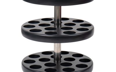 Anchor Collection 3-Tier Single Serve Pod Carousel Countertop Organizer, 9.5 x 9.5 x 11.75, Black