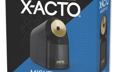 Model 1606 Mighty Pro Electric Pencil Sharpener, Ac-Powered, 4 X 8 X 7.5, Black/gold/smoke