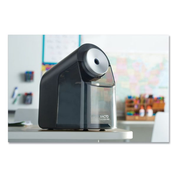 Model 1675 Teacherpro Classroom Electric Pencil Sharpener, Ac-Powered, 4 X 7.5 X 8, Black/silver/smoke - Image 3