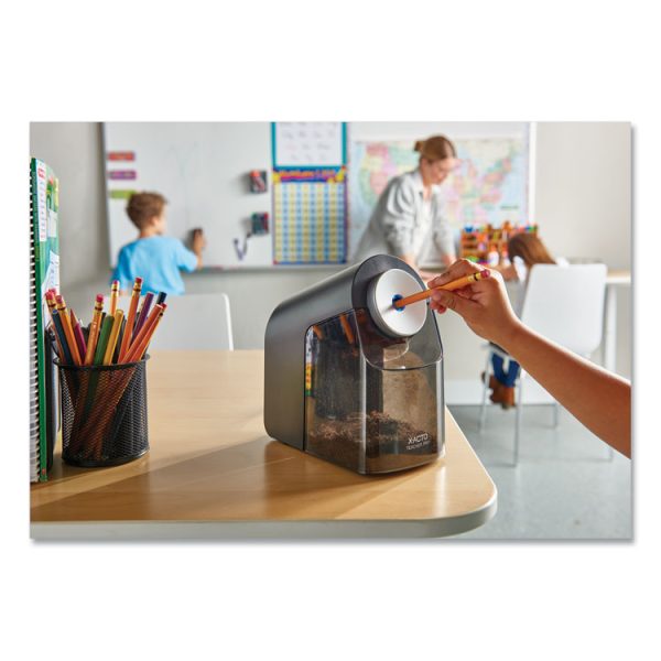 Model 1675 Teacherpro Classroom Electric Pencil Sharpener, Ac-Powered, 4 X 7.5 X 8, Black/silver/smoke - Image 8