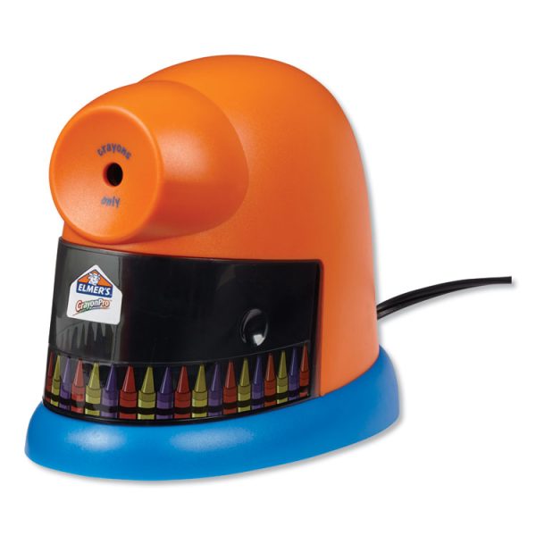 Crayonpro Electric Sharpener, School Version, Ac-Powered, 5.63 X 8.75 X 7.13, Orange/blue