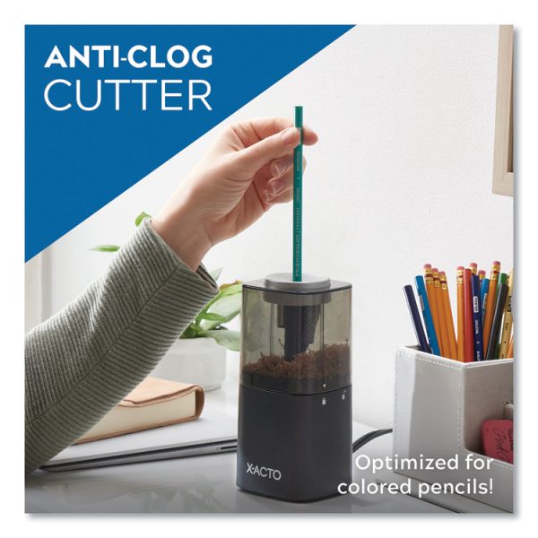 Model 1799 Powerhouse Office Electric Pencil Sharpener, Ac-Powered, 3 X 3 X 7, Black/silver/smoke - Image 3