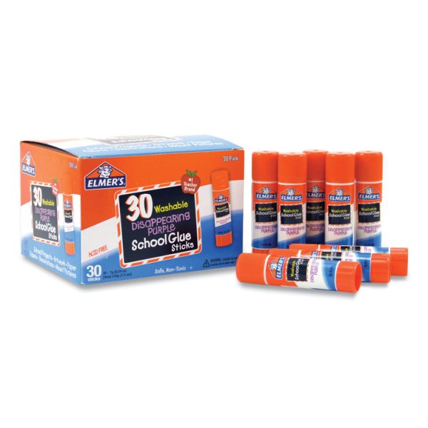 Disappearing Purple School Glue Stick, 0.24 Oz, Dries Clear, 30/box - Image 2