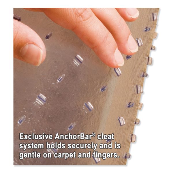 EverLife Light Use Chair Mat for Flat to Low Pile Carpet, Rectangular with Lip, 45 x 53, Clear - Image 2