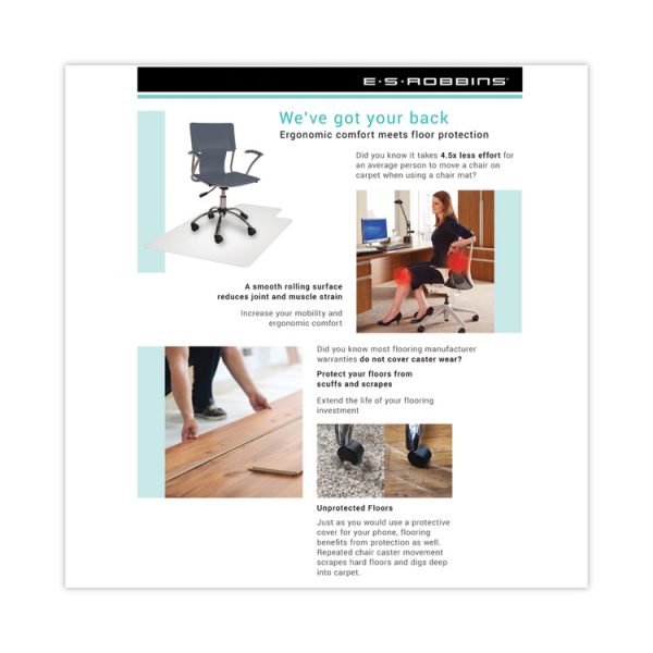 Floor+Mate, For Hard Floor to Medium Pile Carpet up to 0.75", 46 x 48, Black - Image 5
