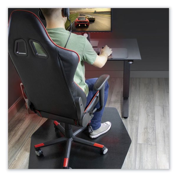 Game Zone Chair Mat, For Hard Floor/medium Pile Carpet, 42 X 46, Black - Image 2
