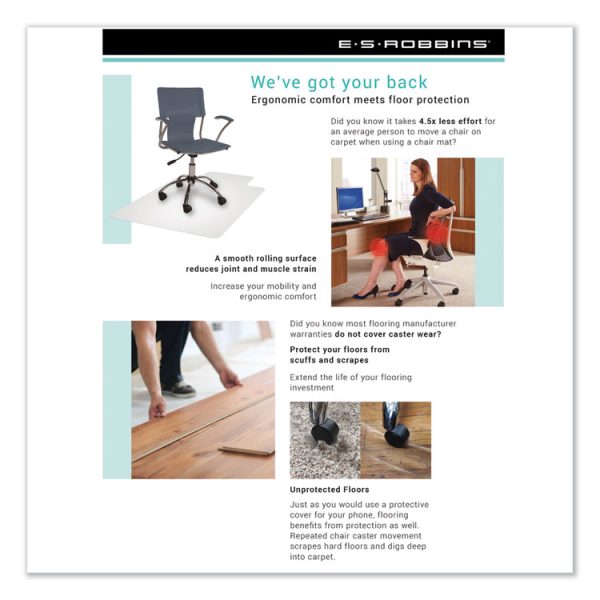 EverLife Intensive Use Chair Mat for High Pile Carpet, Rectangular with Lip, 36 x 48, Clear - Image 5