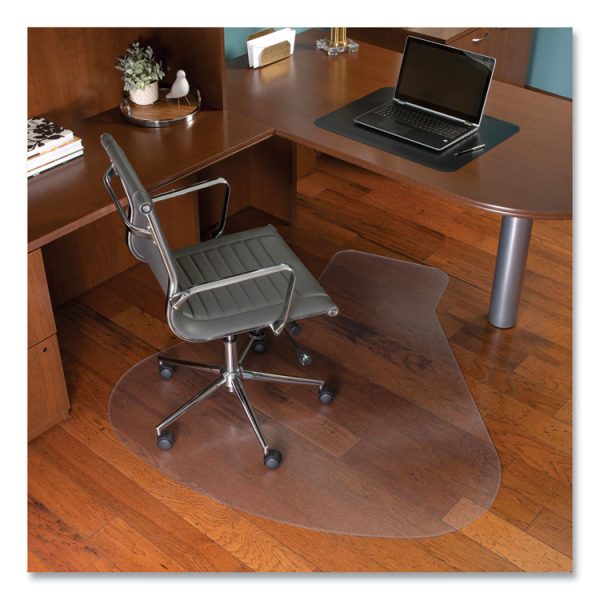 Everlife Workstation Chair Mat For Hard Floors, With Lip, 66 X 60, Clear - Image 2