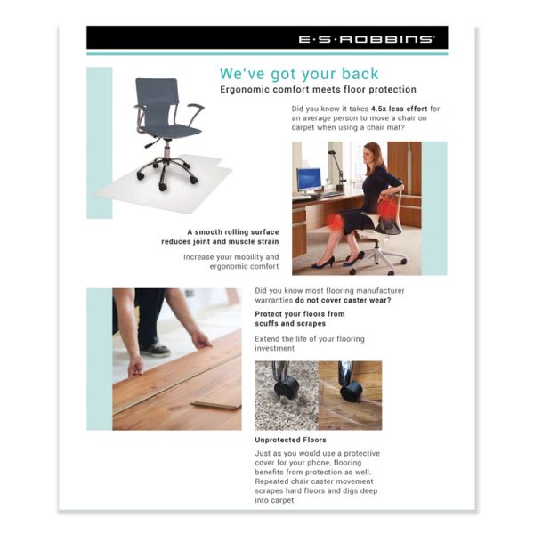Natural Origins Chair Mat For Carpet, 36 X 48, Clear - Image 5