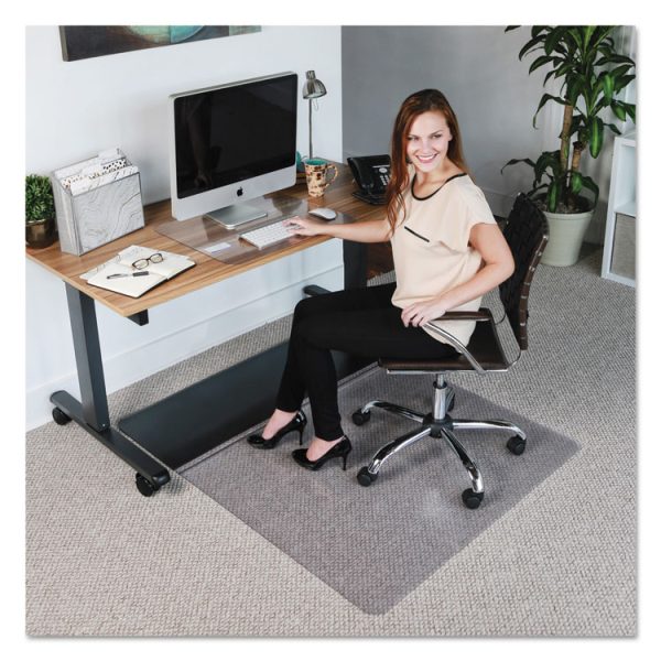 Sit Or Stand Mat For Carpet Or Hard Floors, 45 X 53, Clear/black - Image 2