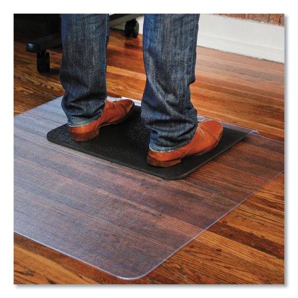 Sit Or Stand Mat For Carpet Or Hard Floors, 36 X 53 With Lip, Clear/black - Image 2
