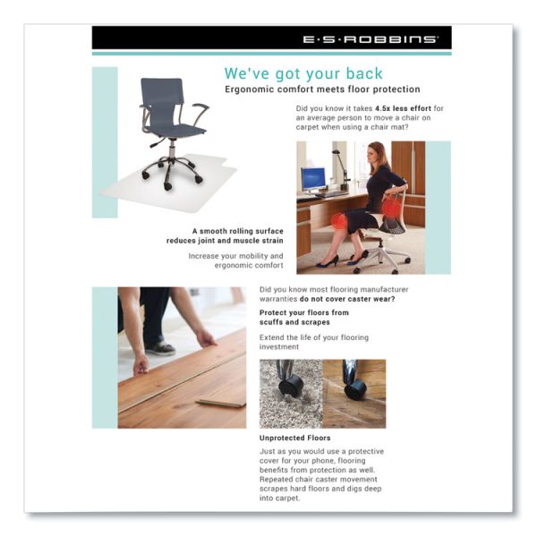 Sit Or Stand Mat For Carpet Or Hard Floors, 36 X 53 With Lip, Clear/black - Image 8