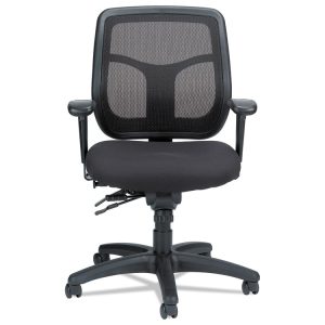 Apollo Multi-Function Mesh Task Chair, Supports Up To 250 Lb, 18.9" To 22.4" Seat Height, Silver Seat/back, Black Base