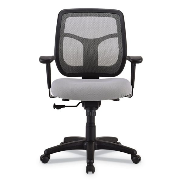 Apollo Mid-Back Mesh Chair, 18.1" To 21.7" Seat Height, Silver Seat, Silver Back, Black Base - Image 3