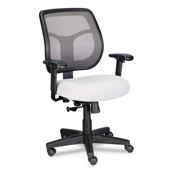 Apollo Mid-Back Mesh Chair, 18.1" To 21.7" Seat Height, Silver Seat, Silver Back, Black Base - Image 5
