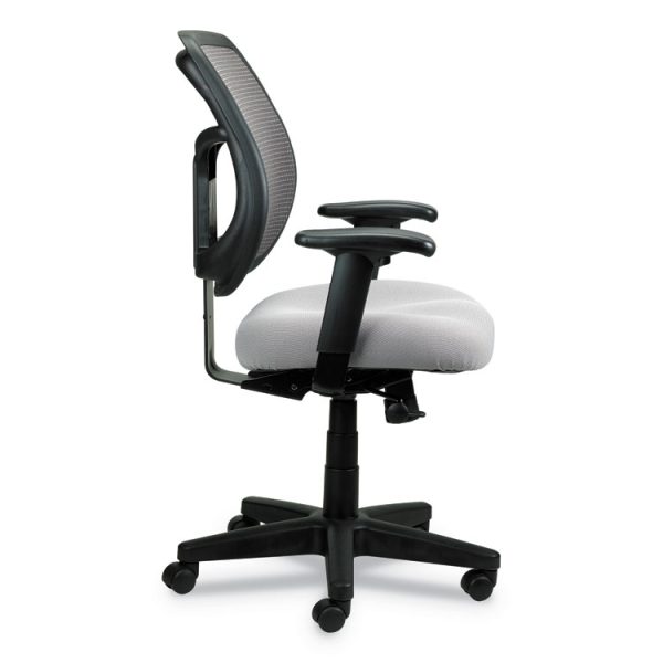 Apollo Mid-Back Mesh Chair, 18.1" To 21.7" Seat Height, Silver Seat, Silver Back, Black Base - Image 4