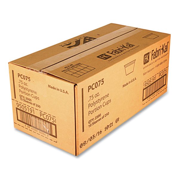 Portion Cups, 0.75 oz, Translucent, 125/Sleeve, 20 Sleeve/Carton - Image 2