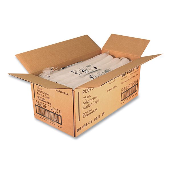 Portion Cups, 0.75 oz, Translucent, 125/Sleeve, 20 Sleeve/Carton - Image 4