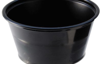 Portion Cups, 2 Oz, Black, 250/sleeve, 10 Sleeves/carton