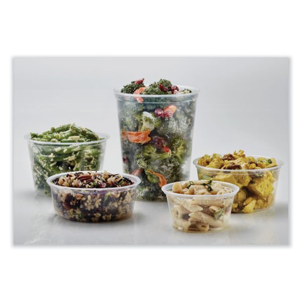 Microwavable Deli Containers, 12 oz, 4.6 Diameter x 2.3 h, Clear, Plastic, 500/Carton - Image 2