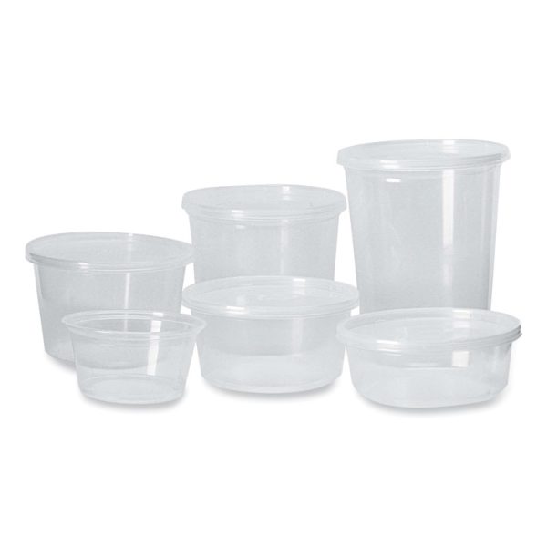 Microwavable Deli Containers, 12 oz, 4.6 Diameter x 2.3 h, Clear, Plastic, 500/Carton - Image 3