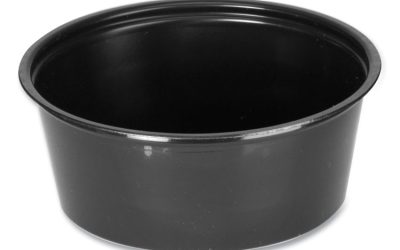 Portion Cups, 3.25 oz, Black, 250/Sleeve, 10 Sleeves/Carton