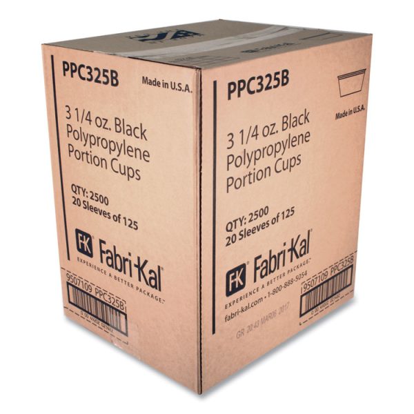 Portion Cups, 3.25 oz, Black, 250/Sleeve, 10 Sleeves/Carton - Image 2