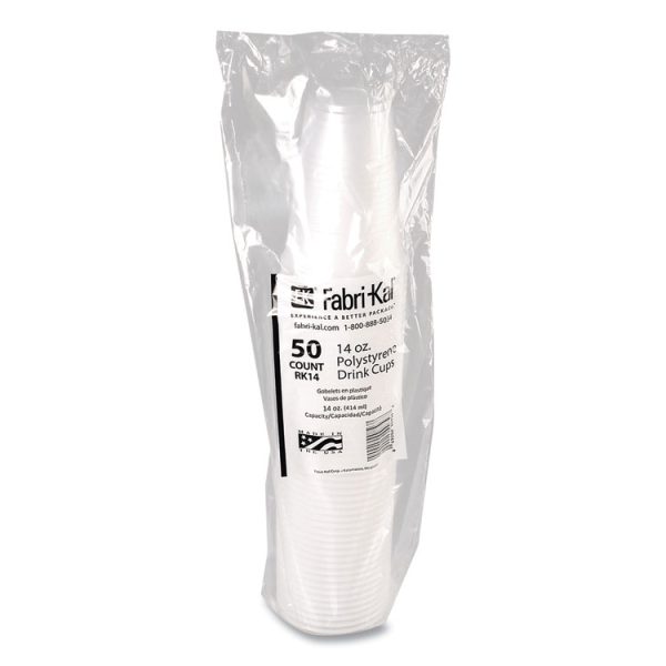 RK Ribbed Cold Drink Cups, 14 oz, Clear, 50/Sleeve, 20 Sleeves/Carton - Image 3