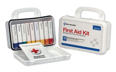 Ansi-Compliant First Aid Kit, 64 Pieces, Plastic Case