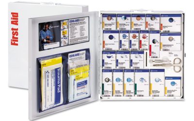 Ansi 2015 Smartcompliance Food Service First Aid Kit, W/o Medication, 50 People, 260 Pieces, Metal Case