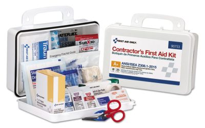 Contractor Ansi Class A+ First Aid Kit For 25 People, 128 Pieces, Plastic Case