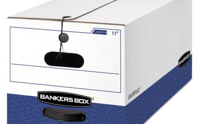 Liberty Heavy-Duty Strength Storage Boxes, Letter Files, 12.25″ X 24.13″ X 10.75″, White/blue, 4/carton