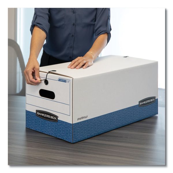 Liberty Heavy-Duty Strength Storage Boxes, Letter Files, 12.25" X 24.13" X 10.75", White/blue, 4/carton - Image 5