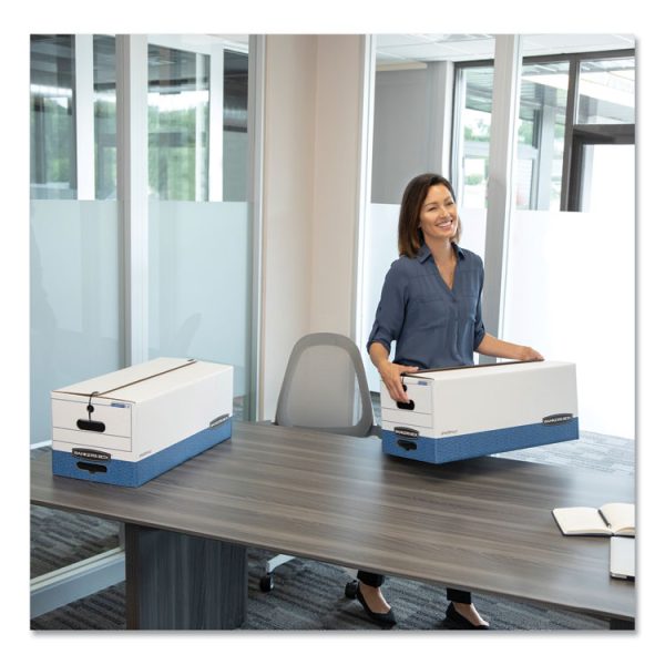 Liberty Heavy-Duty Strength Storage Boxes, Letter Files, 12.25" X 24.13" X 10.75", White/blue, 4/carton - Image 6