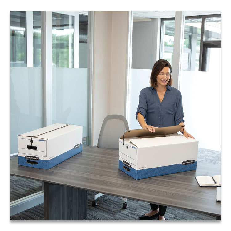 Liberty Heavy-Duty Strength Storage Boxes, Letter Files, 12.25" X 24.13" X 10.75", White/blue, 12/carton - Image 4