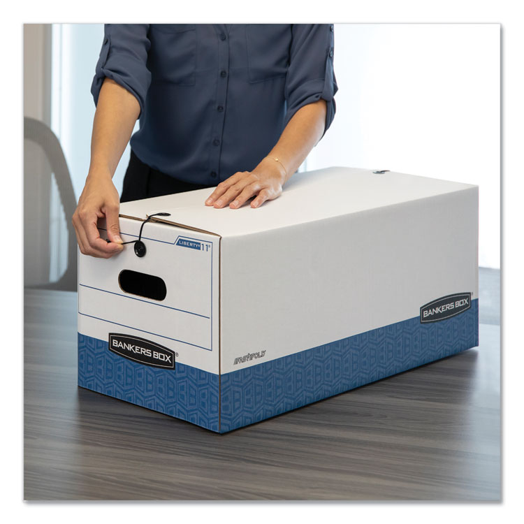 Liberty Heavy-Duty Strength Storage Boxes, Letter Files, 12.25" X 24.13" X 10.75", White/blue, 12/carton - Image 5