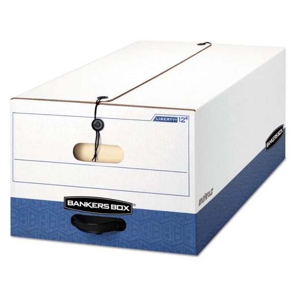 Liberty Heavy-Duty Strength Storage Boxes, Legal Files, 15.25" X 24.13" X 10.75", White/blue, 4/carton