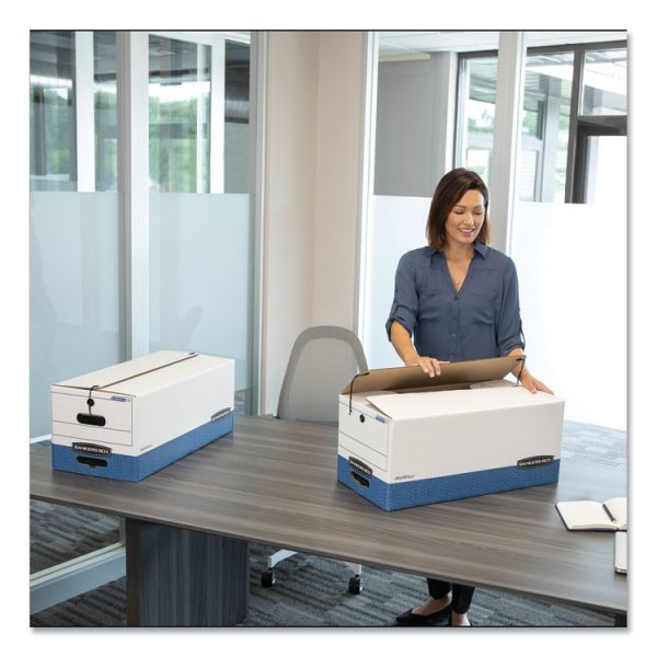 Liberty Heavy-Duty Strength Storage Boxes, Legal Files, 15.25" X 24.13" X 10.75", White/blue, 4/carton - Image 4