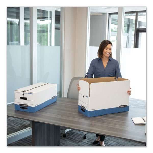 Liberty Heavy-Duty Strength Storage Boxes, Legal Files, 15.25" X 24.13" X 10.75", White/blue, 4/carton - Image 3